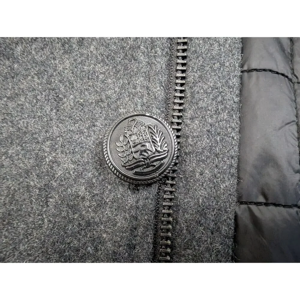 GUESS men sz M Wool Blend Insulated Military quilted Coat jacket gray hu
